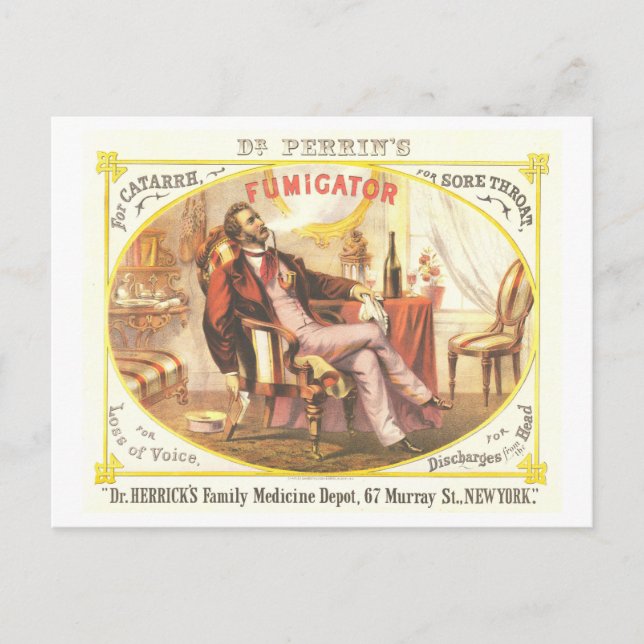 Carte Postale Publicité Lithographique vintage : Fumigateur de s (Devant)