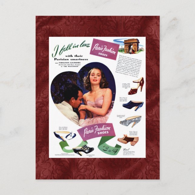 Carte postale Publicité Paris vintage (Devant)