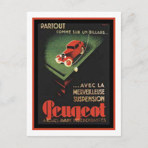 Carte Postale Publicité Peugeot vintage - Partout Comme sur un b