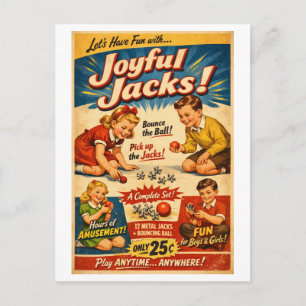Carte Postale Publicité pour diables à ressort de style vintage