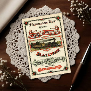 Carte Postale Publicité pour la ligne de train Cincinnati ornée