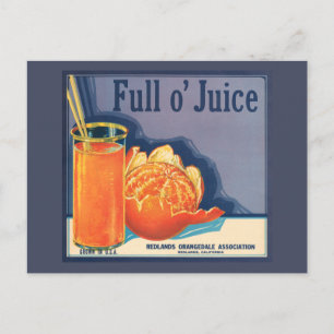 Carte Postale Publicité pour les producteurs d'oranges vintage F
