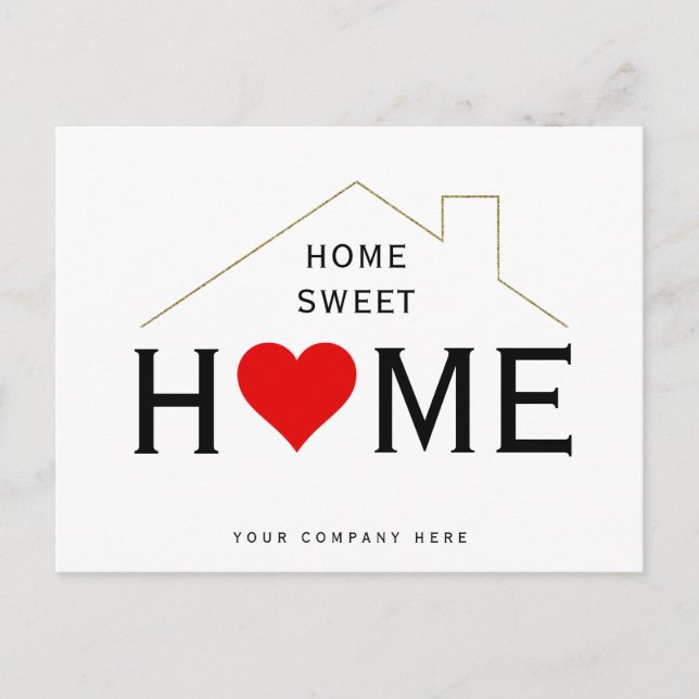 Carte Postale Publicité pour l'immobilier Home Sweet Home  (Devant)