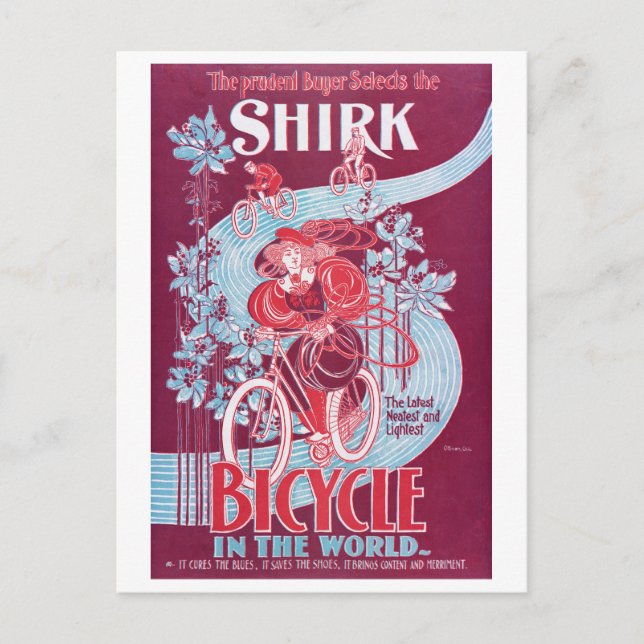 Carte Postale Publicité pour vélo Shirk vintage (Devant)