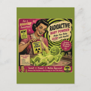 Carte Postale Publicité rétro scifi de poudre pour bébé radioact