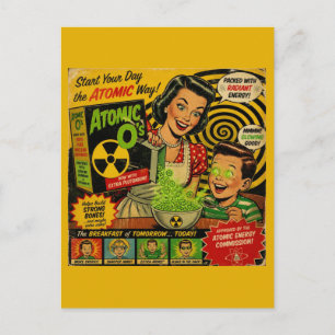 Carte Postale Publicité rétro scifi pour céréales petit-déjeuner