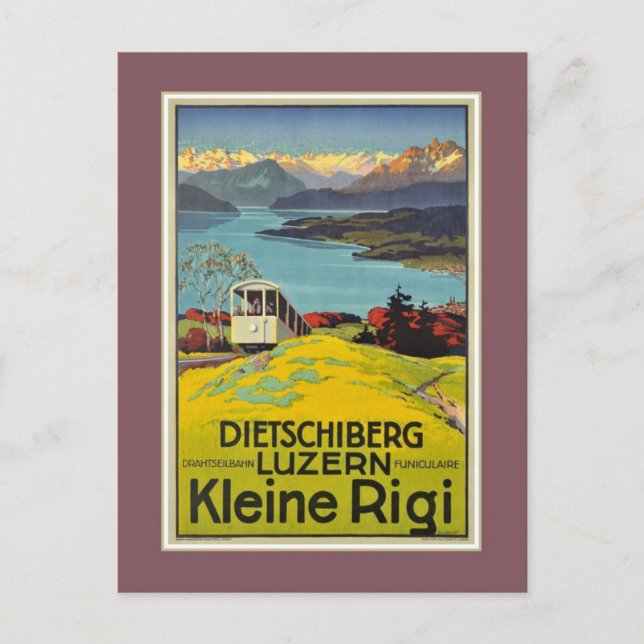 Carte Postale Publicité vintage Alpes suisses Lucerne Rigi (Devant)