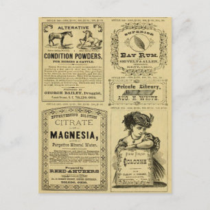 Carte Postale Publicité vintage Annonces au détail pour papier j