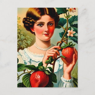 Carte Postale Publicité vintage aux fraises