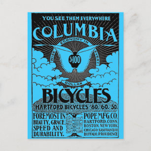 Carte Postale Publicité vintage - Bicyclettes Columbia