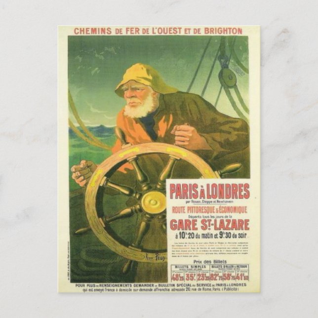 Carte Postale Publicité vintage, chemins de fer français (Devant)