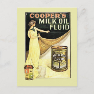 Carte Postale Publicité vintage, Cooper's milk oil fluide