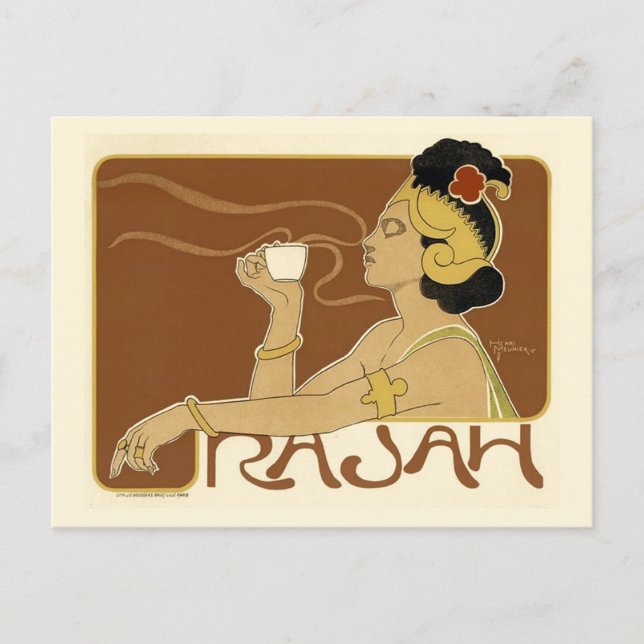 Carte Postale Publicité vintage de café Rajah (Devant)