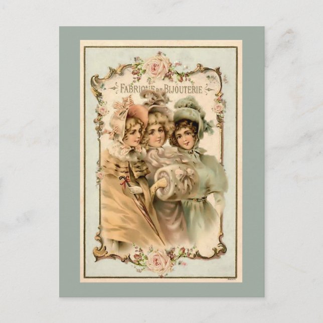 Carte Postale Publicité vintage de l'usine de bijoux (Devant)