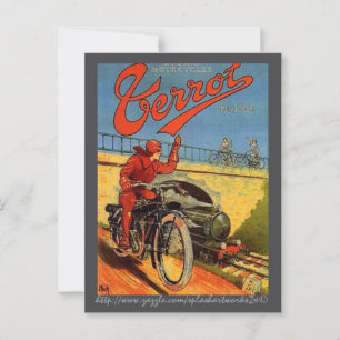Carte Postale "Publicité Vintage de moto française"