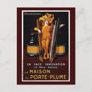 Carte Postale Publicité vintage de stylo de fontaine