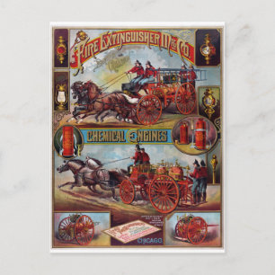 Carte Postale Publicité vintage d'extincteur