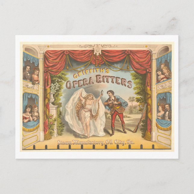 Carte Postale Publicité vintage Griffith's Opera Bitters (Devant)