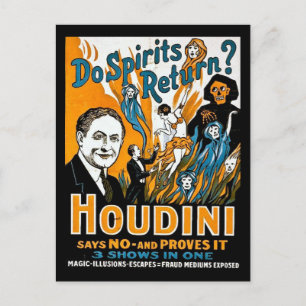 Carte Postale Publicité vintage Houdini - Les esprits retournent