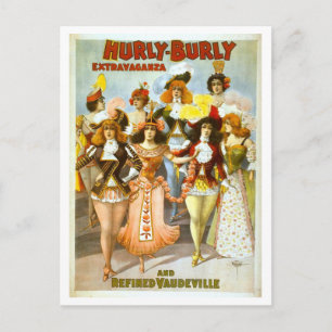 Carte Postale Publicité vintage Hurly-Burly Vaudeville