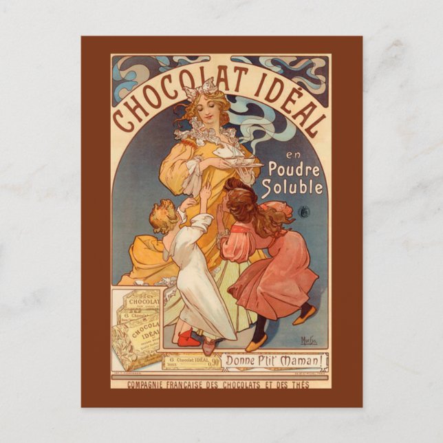 Carte Postale Publicité vintage Idéale Chocolat (Devant)
