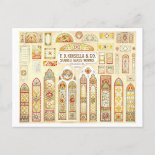 Carte Postale Publicité vintage pour les fenêtres en verre tendu