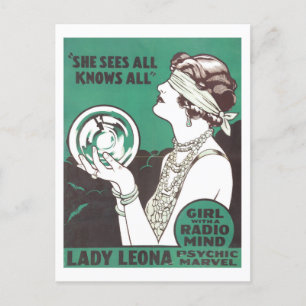 Carte Postale Publicité vintage pour Psychic Lady Leona