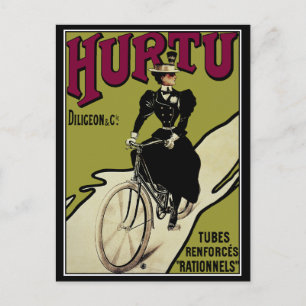 Carte postale : Publicité Vintage pour vélos Hurtu