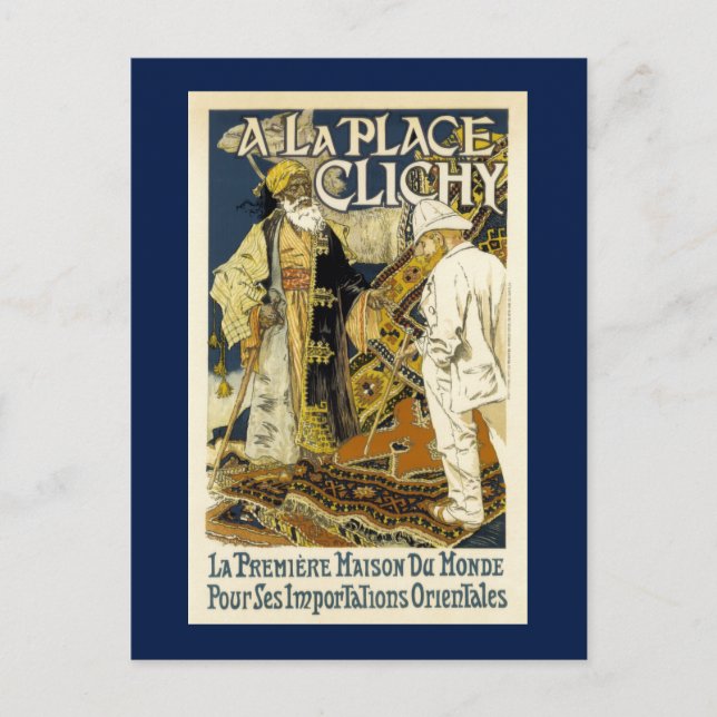 Carte Postale Publicité vintage sur tapis Oriental (Devant)