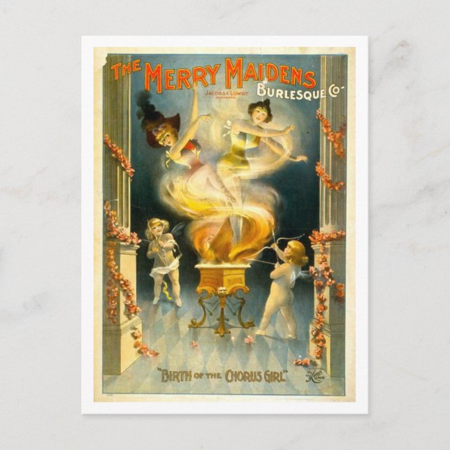 Carte Postale Publicité vintage Vaudeville Chorus Girl (Devant)