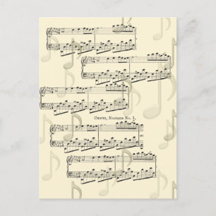 Carte Postale Publier une note Chopin musical Nocturne romantiqu