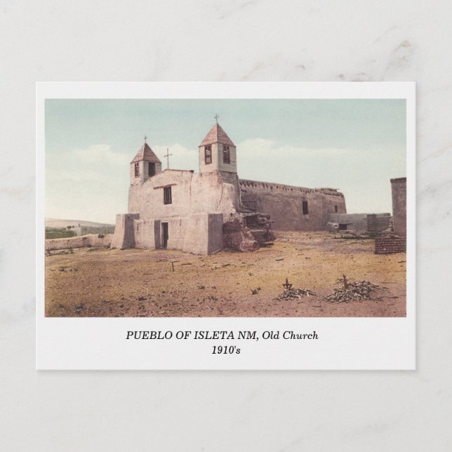 Carte Postale Pueblo indien d'Isleta NM, Old Church vue années 1 (Devant)