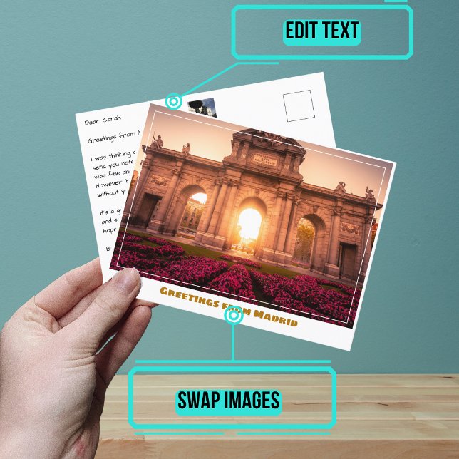 Carte Postale Puerta de Alcalá Madrid Espagne Moderne (Share your experiences with these stylish template postcards.)