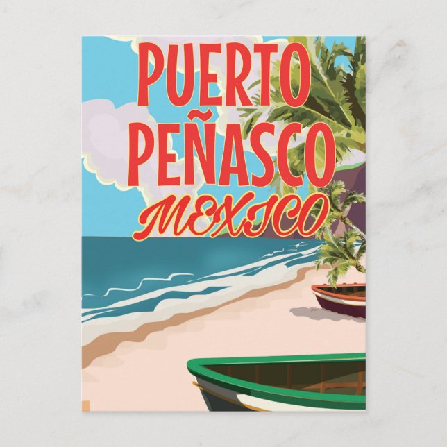 Carte Postale Puerto Peñasco Beach Mexique affiche de voyage (Devant)
