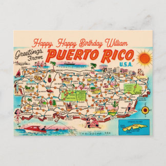 Carte Postale Puerto Rico Birthday Greeting Postcard