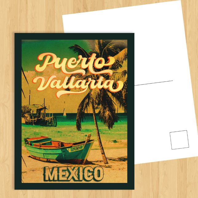 Carte Postale Puerto Vallarta Mexique Souvenirs Vintages 60s (Créateur téléchargé)