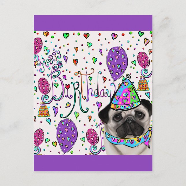 CARTE POSTALE PUG (Devant)