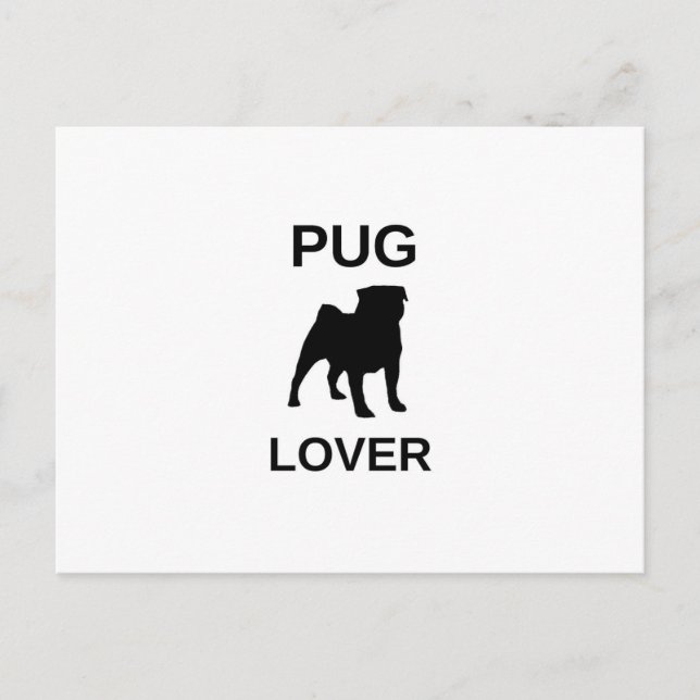 Carte Postale pug lover (Devant)