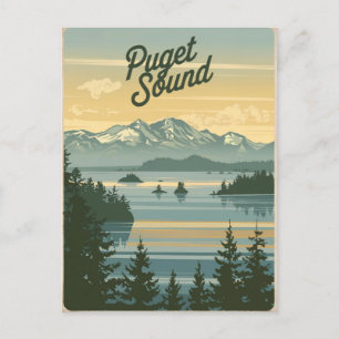 Carte Postale Puget Sound Washington Vintage