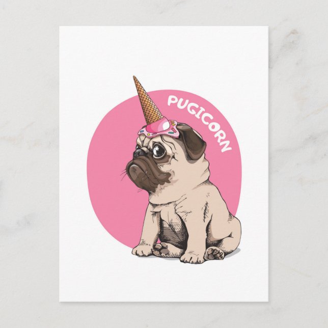 Carte Postale Pugicorn (Devant)