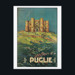 Carte Postale "Puglie ( Pouilles ) affiche Vintage de voyage en<br><div class="desc">Beau poster vintage montrant le Castel del Monte dans la région des Pouilles du Sud-Est de l'Italie.</div>