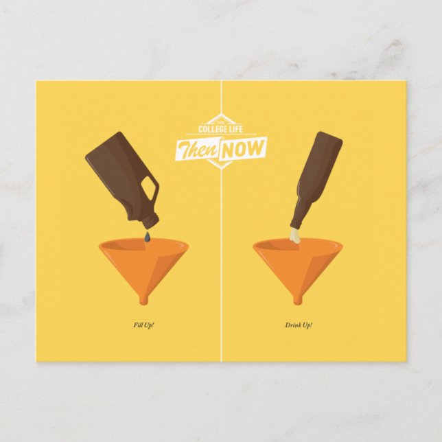 Carte Postale Puis Et Maintenant : Beer Pong (Devant)