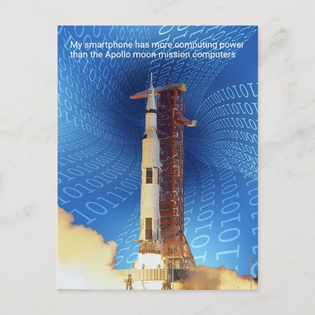 Carte Postale Puissance de calcul d'Apollo 11 (Devant)