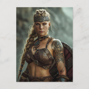 Carte Postale Puissance de la Shieldmaiden Viking Nordique