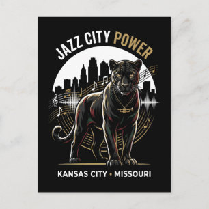 Carte Postale Puissance de la ville de jazz Kansas City Jaguar A
