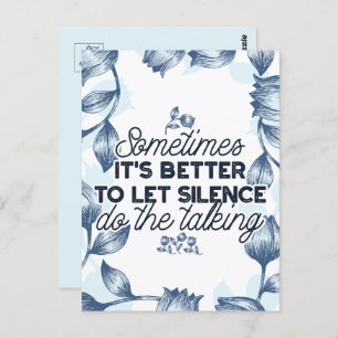 Carte Postale Puissance du silence - Citation inspirante