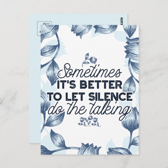 Carte Postale Puissance du silence - Citation inspirante (Devant / Derrière)