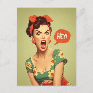 Carte Postale Puissance d'un cri pin-up vintage