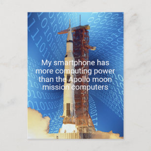 Carte Postale Puissance informatique Apollo 11