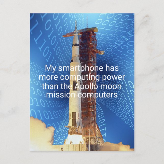 Carte Postale Puissance informatique Apollo 11 (Devant)